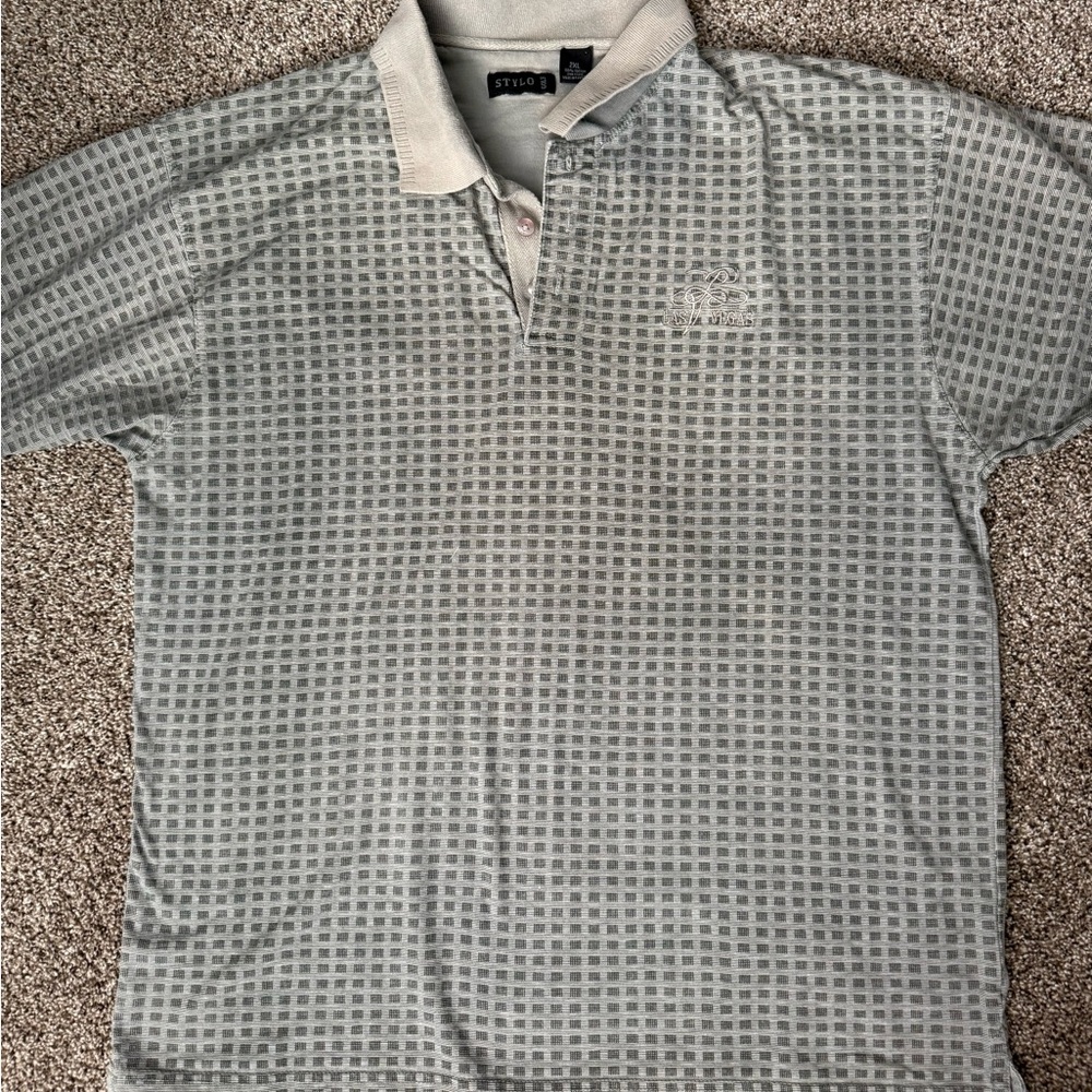 Studio Light Gray Patterned Polo Shirt for Men